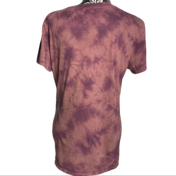 VS Victoria’s Secret PINK Perfect Tee Tie Dye Short Sleeve Purple Brown Medium - Picture 3 of 8